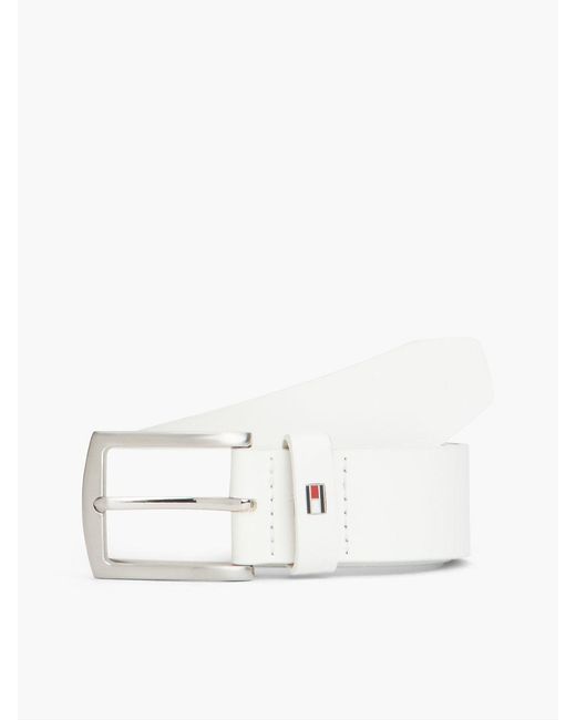 Cintura Denton Con Bandierina Sul Passante di Tommy Hilfiger in White da Uomo