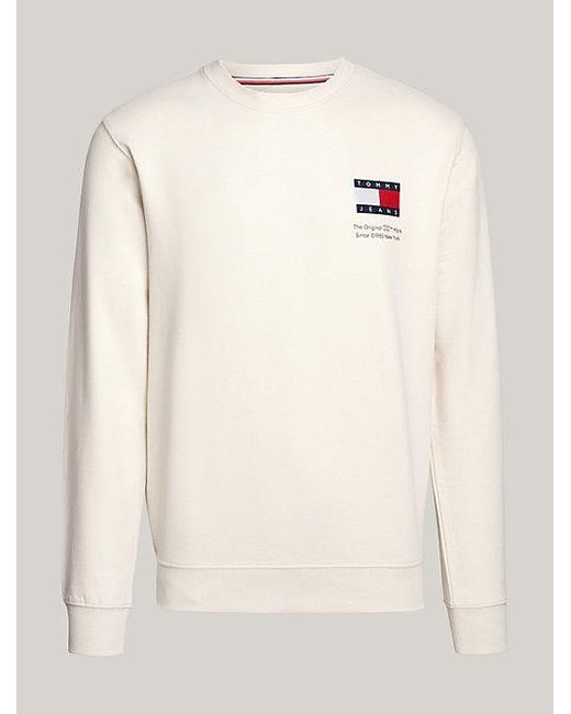 Tommy Hilfiger Sweatshirt mit Logo und Rundhalsausschnitt in White für Herren
