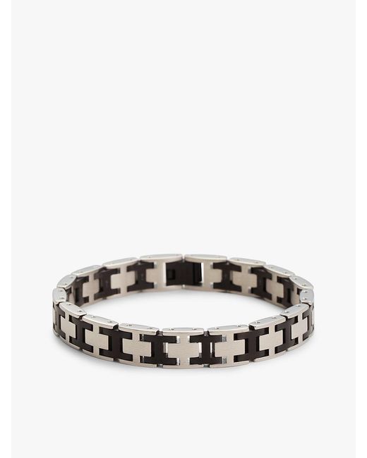 Tommy Hilfiger Multicolor Two-Tone Flag Chain-Link Bracelet for men