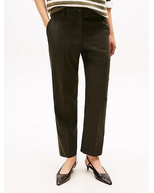 Tommy Hilfiger Rechte Slim Fit Broek Met Krijtstreep in het Natural