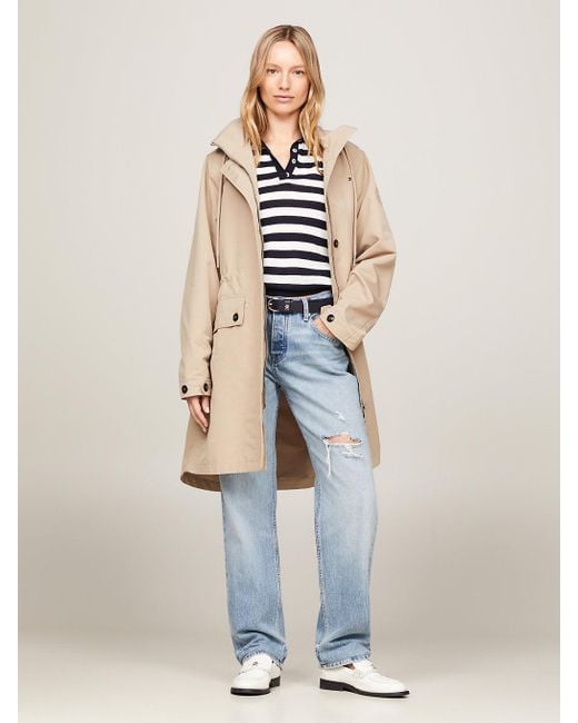 Tommy Hilfiger White Essential Relaxed Water Repellent Parka