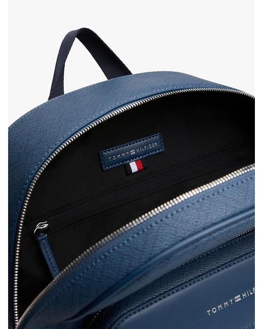 Tommy Hilfiger Blue Hilfiger Flag Mixed Texture Dome Backpack for men