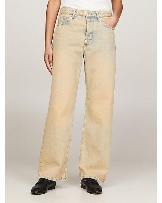 Tommy Hilfiger Natural Straight Jeans mit hohem Bund und Fade-Effekt