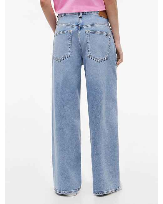 Tommy Hilfiger Red Mid Rise Loose Wide Leg Jeans