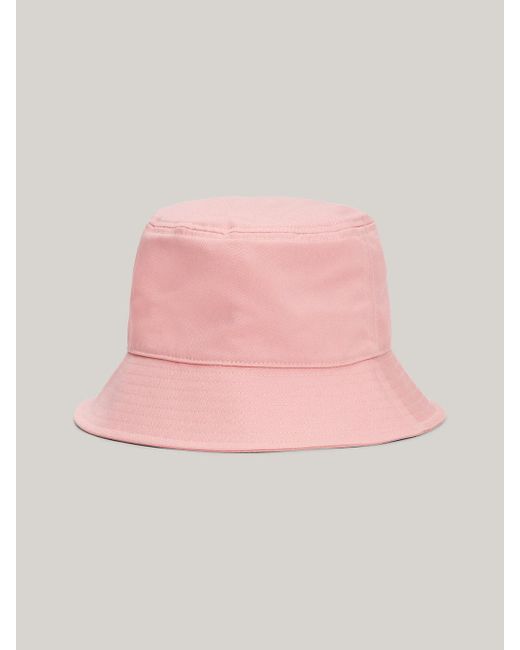 Tommy Hilfiger Pink Elongated Flag Bucket Hat