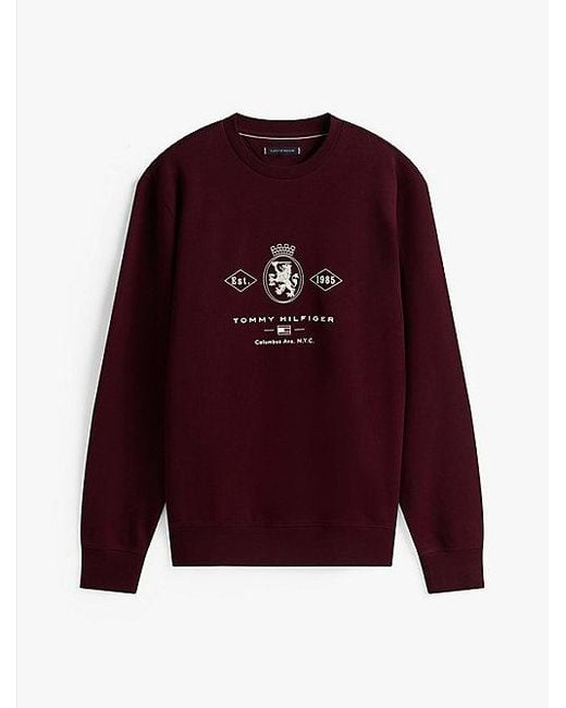 Tommy Hilfiger Graphic Sweatshirt Met Varsity-Embleem in het Red voor heren