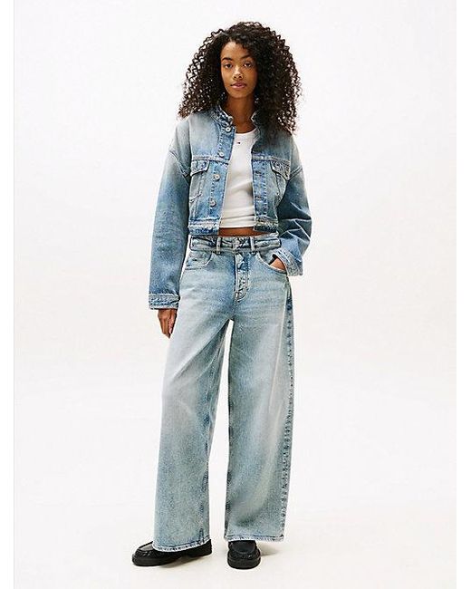 Tommy Hilfiger Medium Rise Jeans Met Riem in het Blue