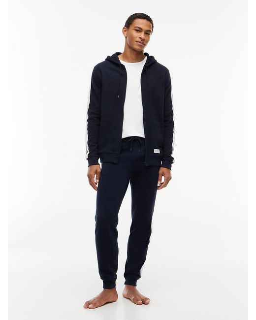 Tommy Hilfiger Blue Th Established Zip-thru Lounge Hoody for men