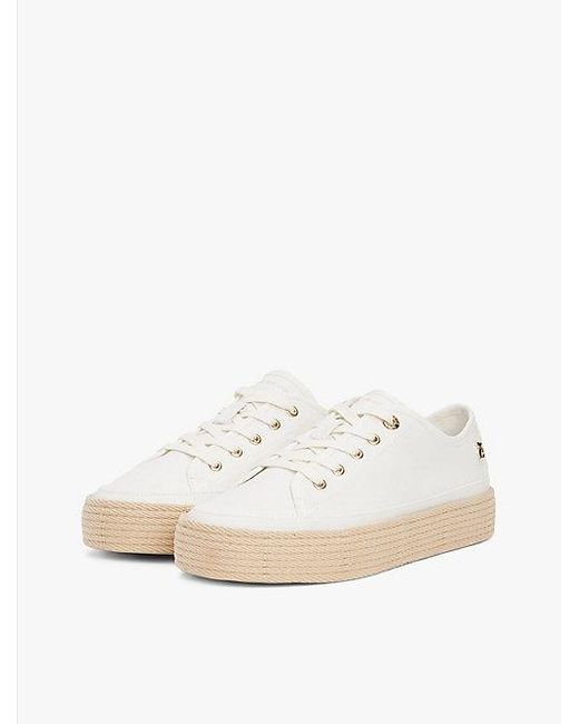 Tommy Hilfiger White Sneaker Aus Canvas Mit Th-Monogramm