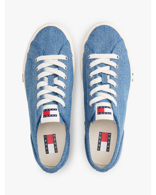 Tommy Hilfiger Blue Archive Flag Stripe Washed Trainers