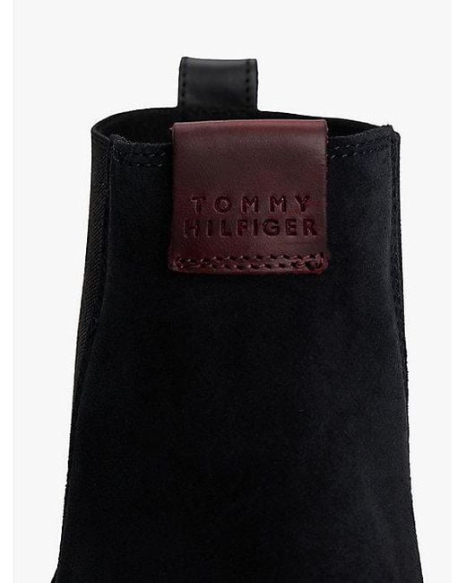 Tommy Hilfiger Lichtgewicht Suède Chelsea Boots in het Black voor heren