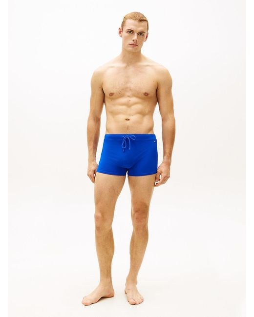 Tommy Hilfiger Blue Essential Flag Embroidery Swim Trunks for men