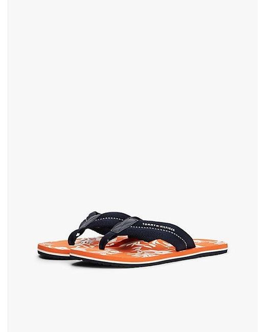 Tommy Hilfiger Teenslipper Met Webbing Band En Print in het Blue voor heren