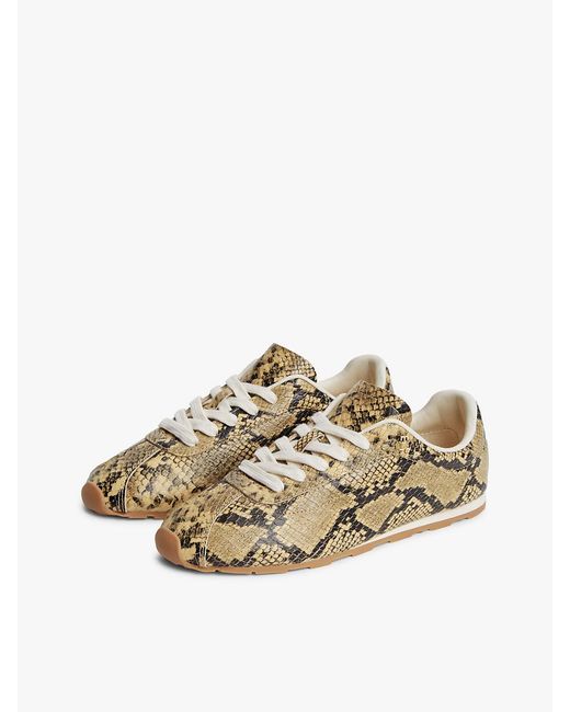 Tommy Hilfiger Natural Print Leather Trainers