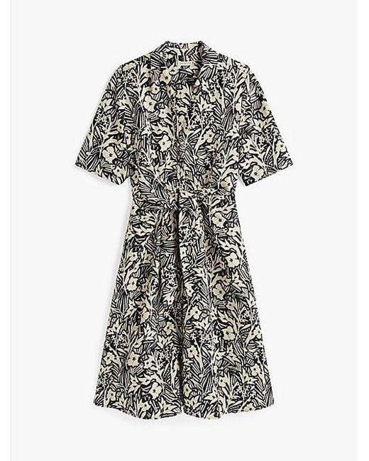 Tommy Hilfiger Relaxed Midi-Overhemdjurk Van Linnenmix in het White