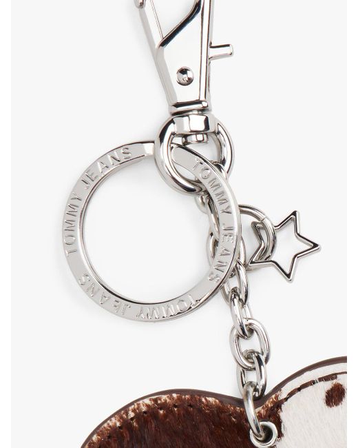 Tommy Hilfiger White Cow Print Plaque Heart Charm