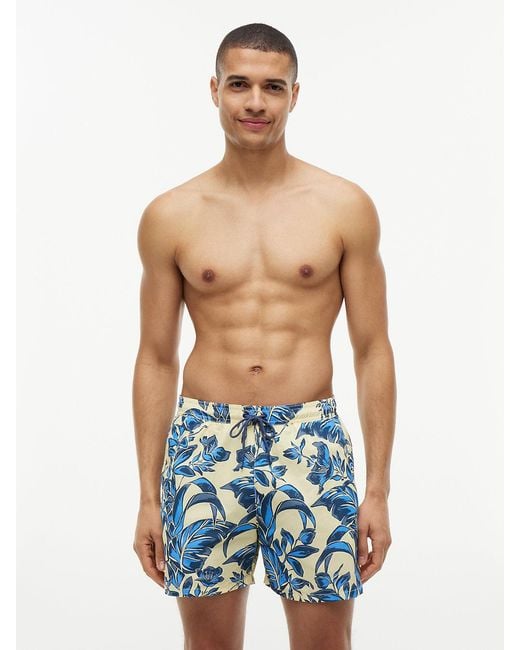 Tommy Hilfiger Yellow Essential Print Mid Length Swim Shorts for men