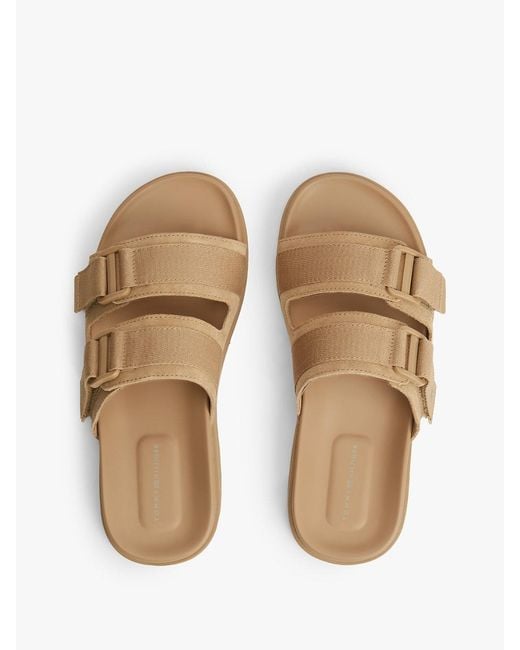 Tommy Hilfiger White Webbing Strap Buckle Suede Sandals for men