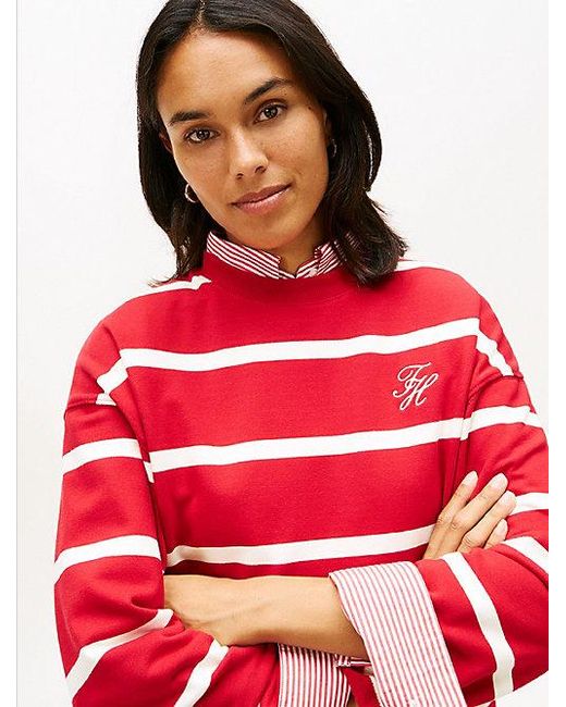 Sudadera De Felpa Con Logo Y Cuello Redondo Tommy Hilfiger