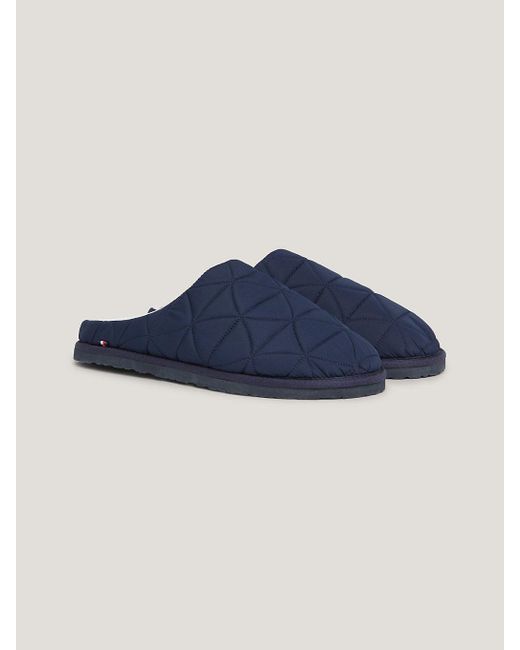 Tommy Hilfiger Blue Recycled Quilted Slippers for men