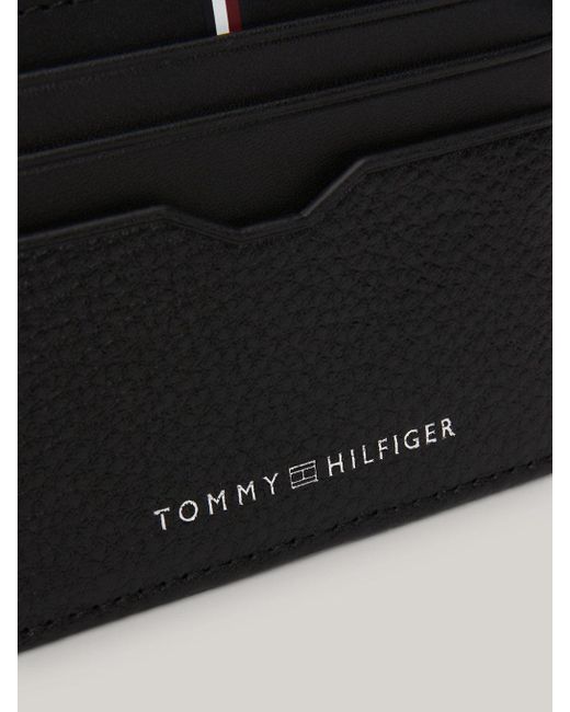 Tommy Hilfiger Black Mixed Texture Credit Card Holder for men