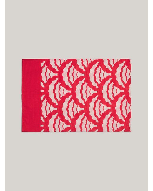 Paréo longueur midi à motif coquilles Tommy Hilfiger en coloris Red