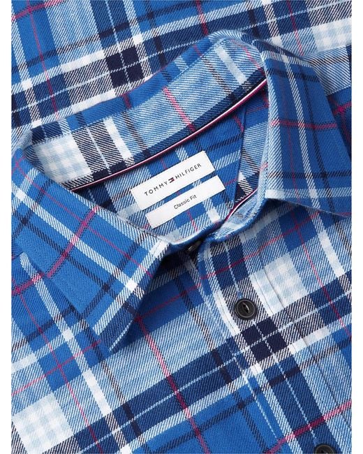 Tommy Hilfiger Blue Relaxed Fit Brushed Check Shirt for men