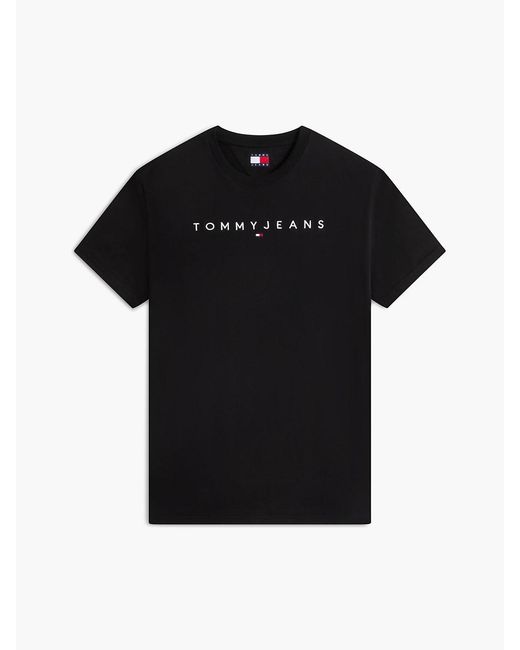 Tommy Hilfiger Black Linear Logo Jersey T-shirt for men