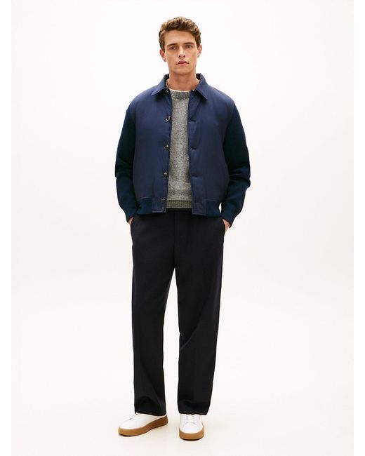 Tommy Hilfiger Blue Smart Casual Mixed Texture Relaxed Jacket for men