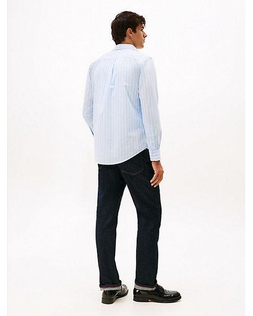 Tommy Hilfiger Th Flex Regular Fit Overhemd Met Strepen in het White voor heren