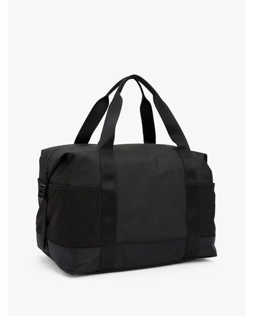 Borsone Con Trama A Rombi, Logo E Tracolla di Tommy Hilfiger in Black da Uomo