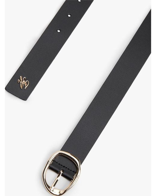 Tommy Hilfiger Black Sculpted Buckle Leather Belt