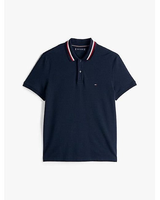 Polo De Corte Regular Con Cuello Distintivo Tommy Hilfiger de hombre de color Blue