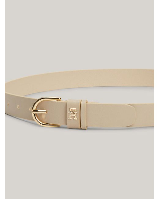 Tommy Hilfiger Natural Essential Th Monogram Leather Belt