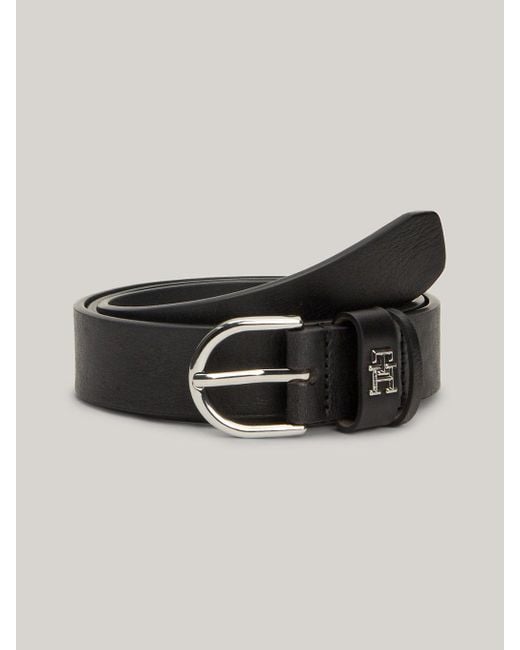 Tommy Hilfiger Black Essential Th Monogram Leather Belt