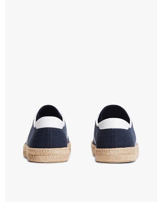 Tommy Hilfiger Blue Canvas Espadrille Hybrid Trainers With Linen for men