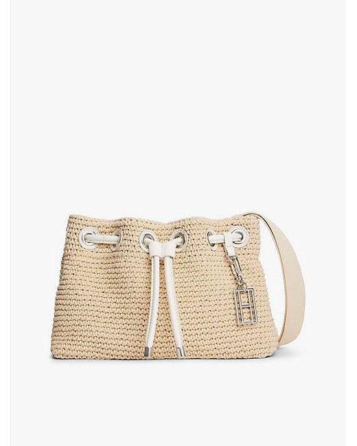 Tommy Hilfiger Natural The Runway Collection Schultertasche Im Häkel-Design
