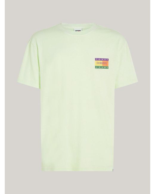 Tommy Hilfiger Green Oversized Serif Flag Back Logo T-shirt for men