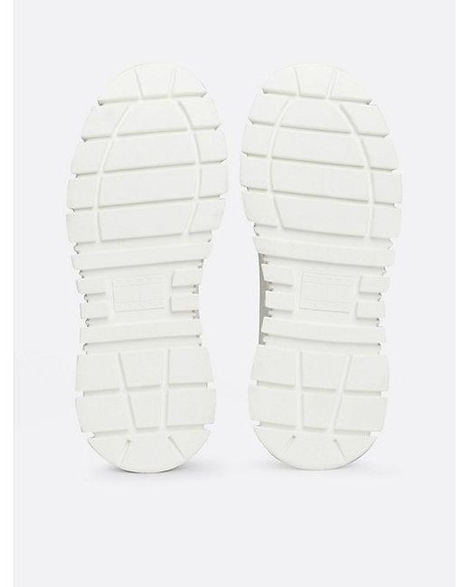 Zapatillas Altas De Piel Con Forro Cálido Tommy Hilfiger de color Natural