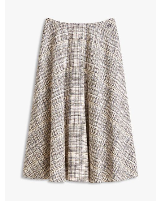 Tommy Hilfiger White Midi A-line Skirt With Linen