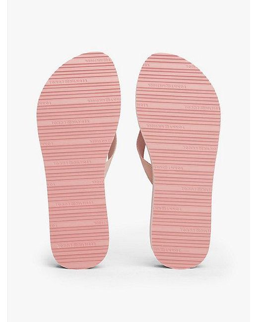 Tommy Hilfiger Teenslipper Met Sleehak En Lichte Profielzool in het Pink