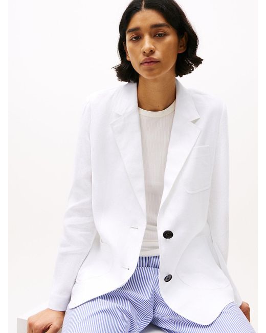 Blazer Regular Fit di Tommy Hilfiger in White