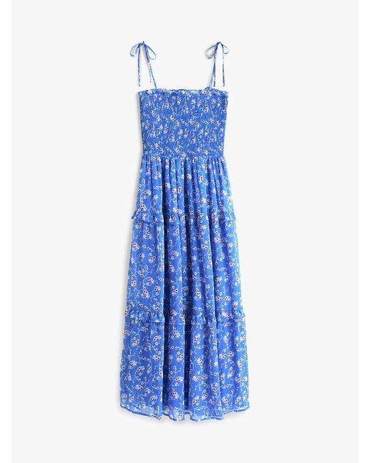 Tommy Hilfiger Blue Print Extra Slim Chiffon Maxi Dress