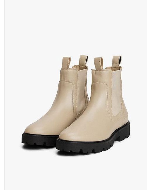Tommy Hilfiger Leren Chelsea Boot in het White