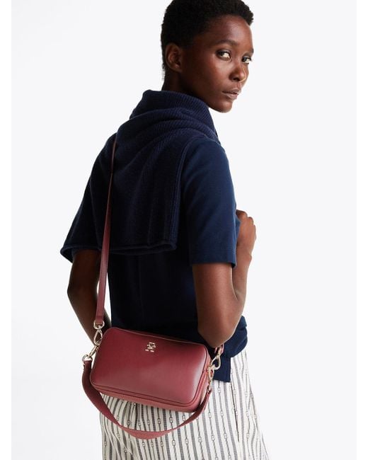Tommy Hilfiger Red Th Monogram Plaque Camera Bag