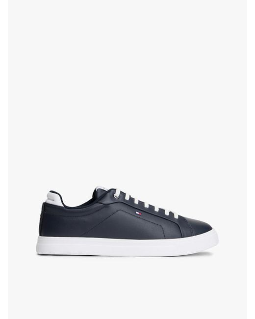 Tommy Hilfiger Blue Hilfiger Icon Leather Court Trainers for men