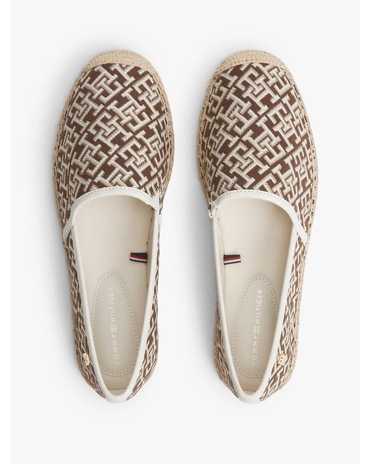 Tommy Hilfiger White Th Monogram Plaque Jacquard Espadrilles
