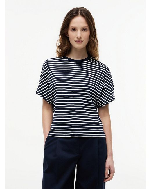 Tommy Hilfiger Blue Batwing Sleeve Crew Neck T-Shirt
