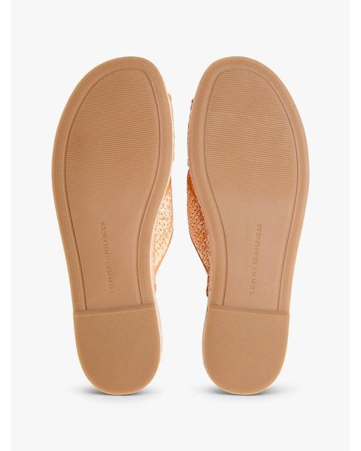 Tommy Hilfiger Natural Raffia Th Monogram Espadrille Mules