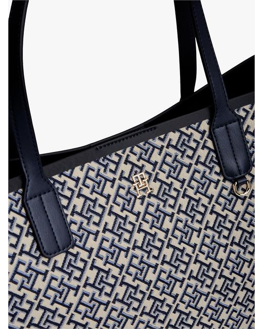 Tommy Hilfiger Gray Hilfiger Icon Th Monogram Jacquard Tote Bag